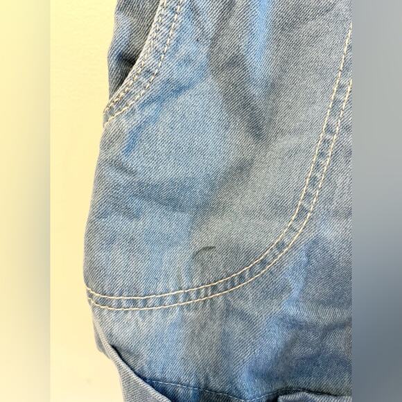 Vintage RARE hang ten 70s overalls denim short overalls summer sanfordized XS - Picture 2 of 11